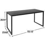 ZenSports 55 inch Large Computer Desk Home Office MDF Writing Desk Adult Workstation Black