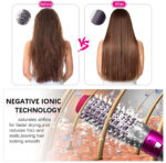 5-in-1 Electric Hair Dryer Brush - Negative Hair Styler with Detachable Brush Heads - Blow Dryer Brush for Straightening and