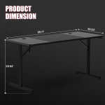 GTRACING 55" Large RGB Sturdy Gaming Desk with Mouse Pad T-Shaped Office Chair Computer Desk Spacious Work Surface Table, Black