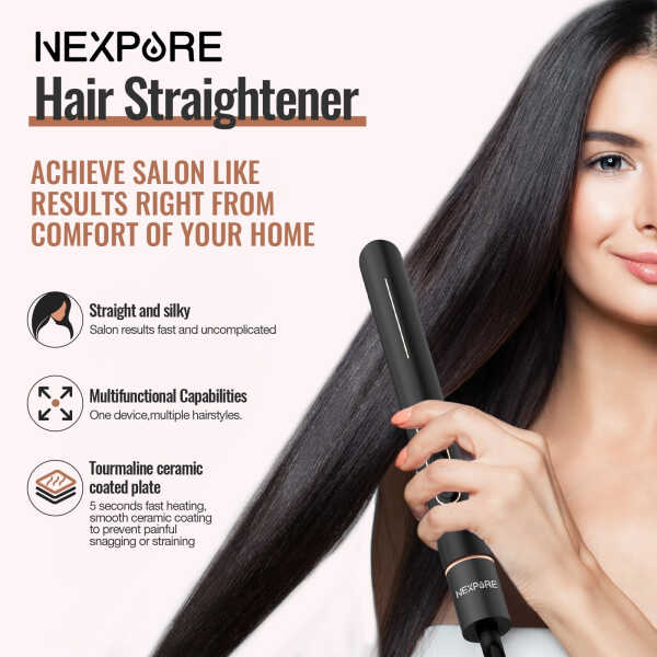 NEXPURE Professional 1" Flat Iron 2 in 1 Hair Straightener & Curling Iron Salon Styling Tool