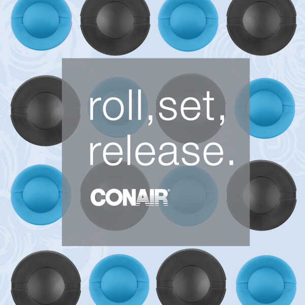 Conair Professional Jumbo and Super-Jumbo Ceramic Hot Hair Rollers, 12 Piece Set, Blue, CHV14XR