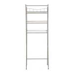 Mainstays 3-Shelf Over the Toilet Steel Freestanding Storage Shelf Unit, Silver, Holds up to 30 lb Capacity