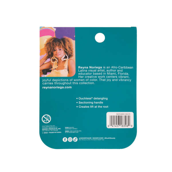 Goody Tru X Reyna Noriega Collab Ouchless&reg Detangling Pick Comb Yellow, 1 CT