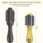 DAN Travel Hair Dryer Brush Nano Titanium Blow Dryer Brush Dual Voltage,Mini Oval Hot Air Brush,2 inch One Step Hair Dryer &