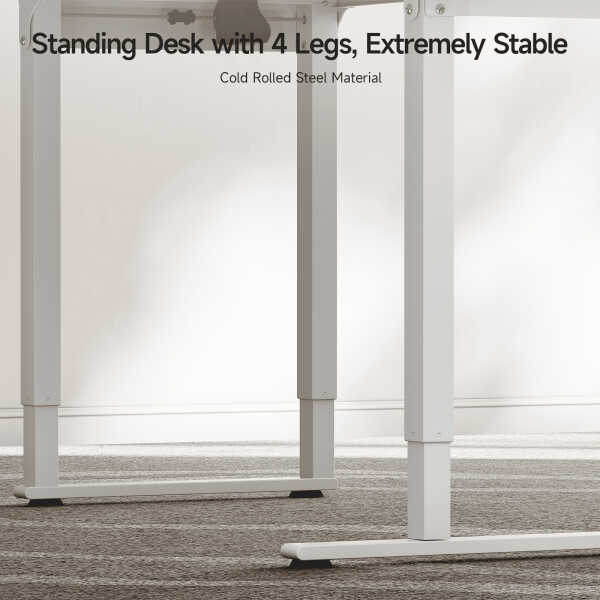 63x43 Inches L Shaped Standing Desk, Electric L Stand Up Desk with 4 Legs, Adjustable Height from 28-46 Inches for Home and
