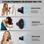 Professional 2500W Ionic Hair Dryer with Diffuser &ndash High-Speed, Lightweight Blow Dryer for Women, Fast Drying, Anti-Frizz &