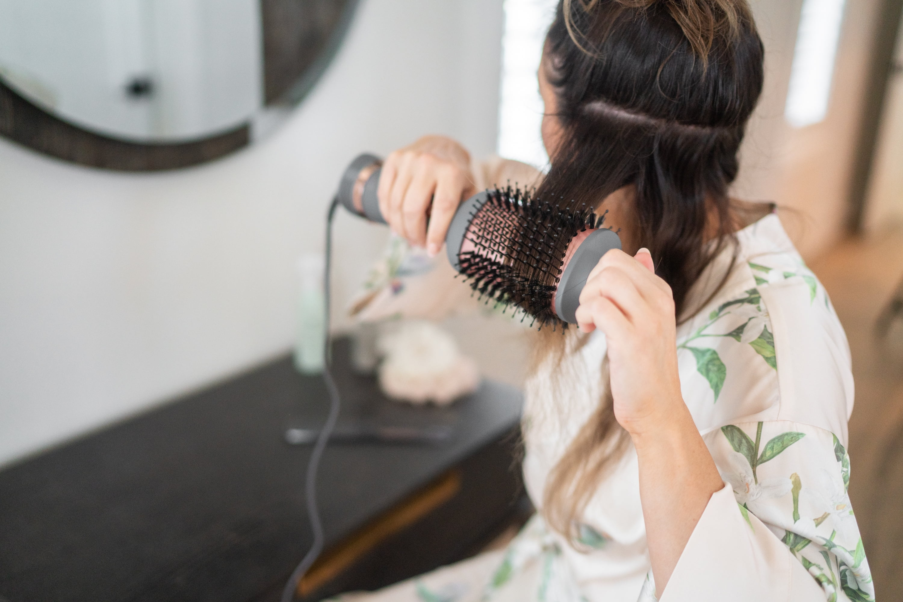Hairitage Ceramic Volumizing Blow Dryer Brush for Curling and Straightening