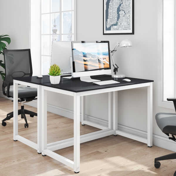 Hoffree 43 inch Computer Desk Home Writing Desk Office Furniture Computer Table Study Writing Table Workstation Modern Simple PC
