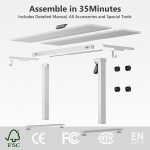 VVENACE Electric Standing Desk Height Adjustable Desk 48 x 24 inch 4 Memory Height Stand up Desk for Home Office, White