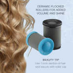 Conair Professional Jumbo and Super-Jumbo Ceramic Hot Hair Rollers, 12 Piece Set, Blue, CHV14XR
