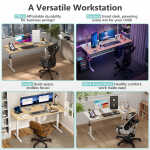 VVENACE Electric Standing Desk Height Adjustable Desk 48 x 24 inch 4 Memory Height Stand up Desk for Home Office, White