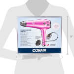 Conair 1875 Watt Cord-Keeper Hair Dryer with Ionic Conditioning, Pink