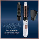 Conair Double Ceramic 3-In-1 Hot Air Brush, Dry As You Style, White