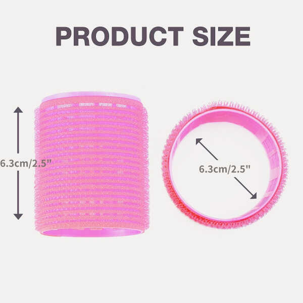 LQQBOX Self-Grip Velcro Curlers for Volume and Blowout Look on Thick, Fine, Medium or Long Hair (6 PCS)