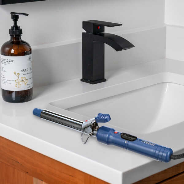 Conair Curly Curls Professional 0.75" Titanium Spring Hair Curling Iron, Blue, CD35N