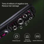 OHHSUN Cordless Hair Straightener Brush, Portable Negative Ion Hot Comb with USB Rechargeable Feature Fast Heating 3 Temp