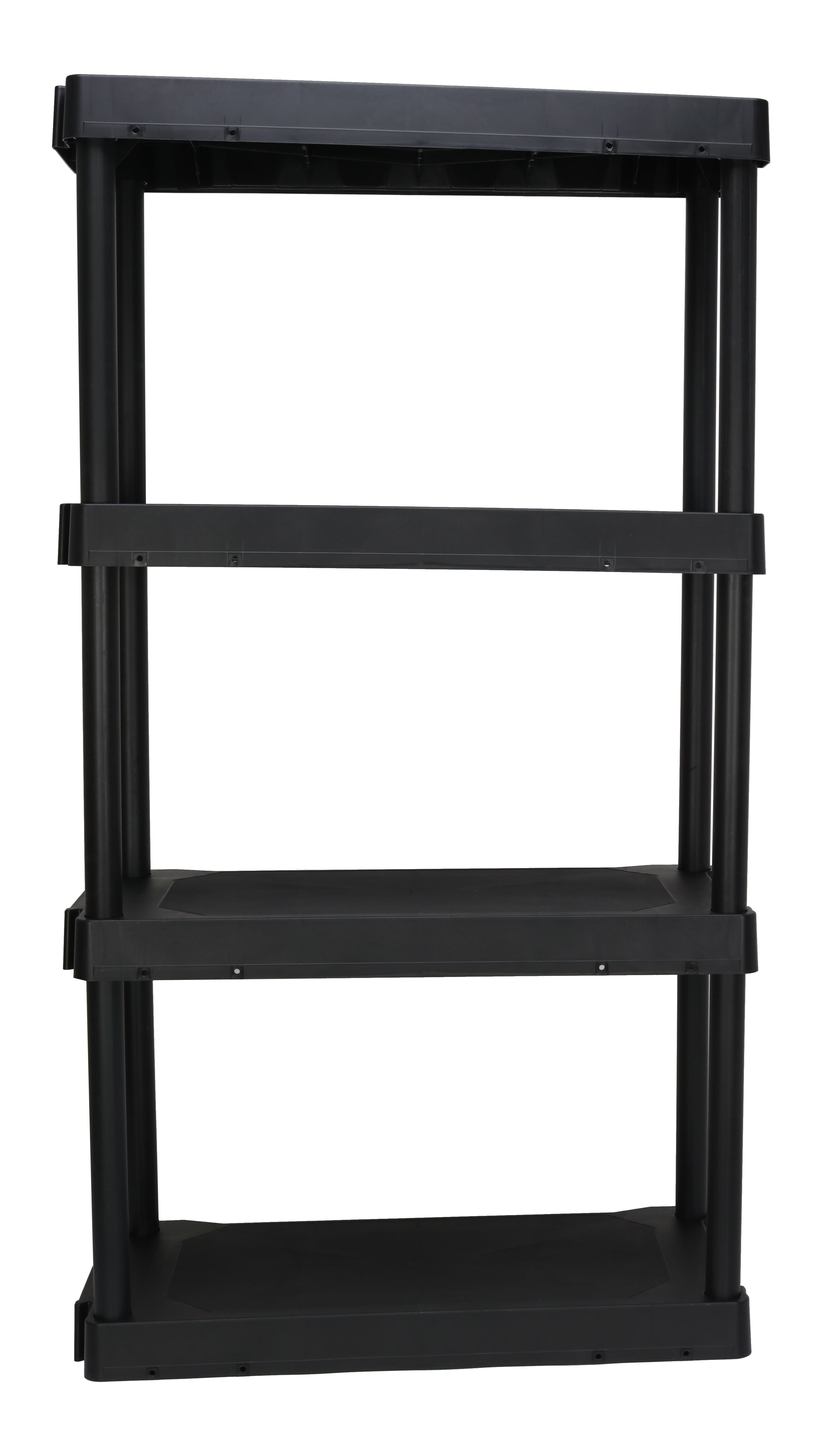 Hyper Tough Black Plastic 4-Tier 56.2" H x 30"" W x 13.8" D, 280lb Total Capacity