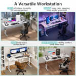 VVENACE Electric Standing Desk Height Adjustable Desk 48 x 24 inch 4 Memory Height Stand up Desk for Home Office, White