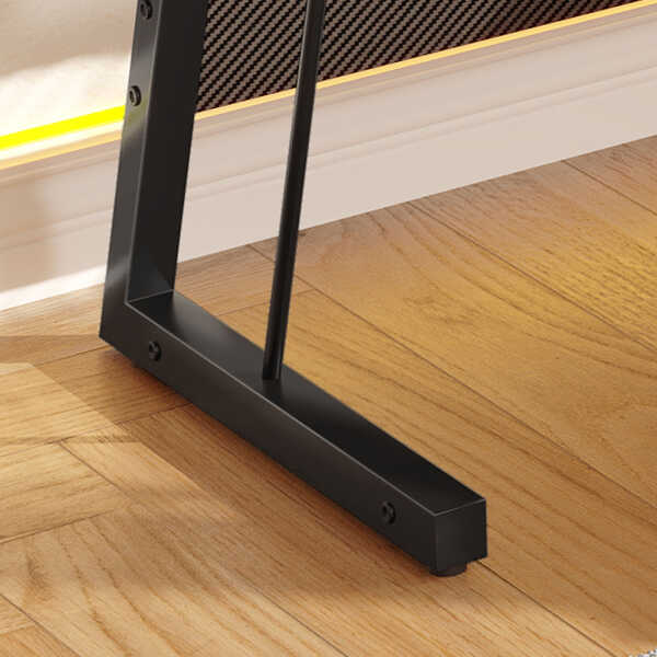 Dextrus L-Shaped Gaming Desk with Large Monitor Riser Stand, Corner Computer Desk with LED & Power Outlets, Carbon Corner Desk