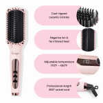 L'ange Hair Le Vite Hair Straightener Brush | Heated Hair Straightening Brush Flat Iron, Black