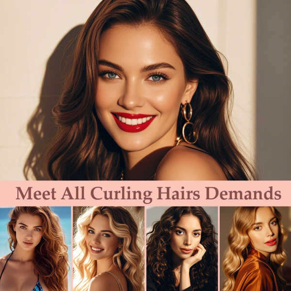 5 In 1 Curling Iron Set, Hair Curling Wand Set with 5 Interchangeable Barrel Curling Wand (0.75"-1.25"), Bubble Wand, Tapered
