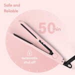 Terviiix 1/2'' Travel Hair Straightener for Heat Adjustable, Mini Portable Ceramic Flat Iron, Black