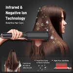 RACCOMB Professional Hair Straightener and Curler.Vibration Infrared Technology, Ceramic Tourmaline-Coated Plates Flat Iron,