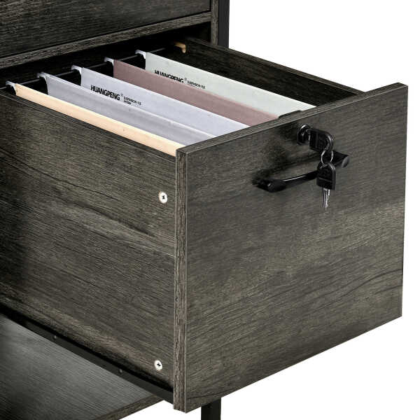 Dextrus 59.1"Computer Desk with Power Outlets & Hutch, Office Desk with Storage Shelves & Drawers with Lock, Gaming Desk with