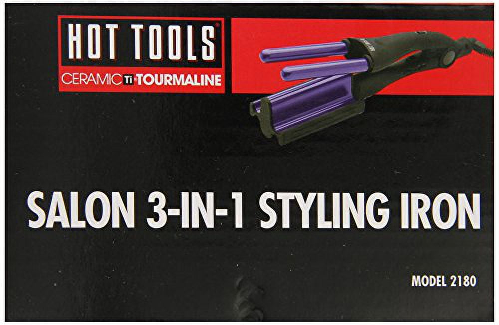 Hot Tools Ceramic Ti Tourmaline Salon 3-IN-1 Styling Iron Curls Waves Loops 2180