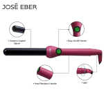 Jose Eber: Clipless Curling Iron 1" (25mm) - Pink - Professional Tourmaline Ceramic Barrel, Wand Styling Tool, Ion Technology,