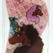 Afro Unicorn Unique Divine Magical Detangle Hairbrush Blue
