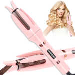 Automatic Hair Curler, Double Ceramic Curling Irons with 1.5" Rotating Barrel, 4 Temps & Timer