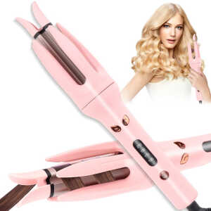 Automatic Hair Curler, Double Ceramic Curling Irons with 1.5" Rotating Barrel, 4 Temps & Timer