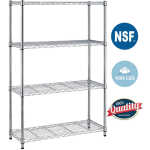 BestOffice 4 Shelf Wire Shelving Unit Garage NSF Wire Shelf Metal Storage Shelves Heavy Duty Height Adjustable for 1000 lbs