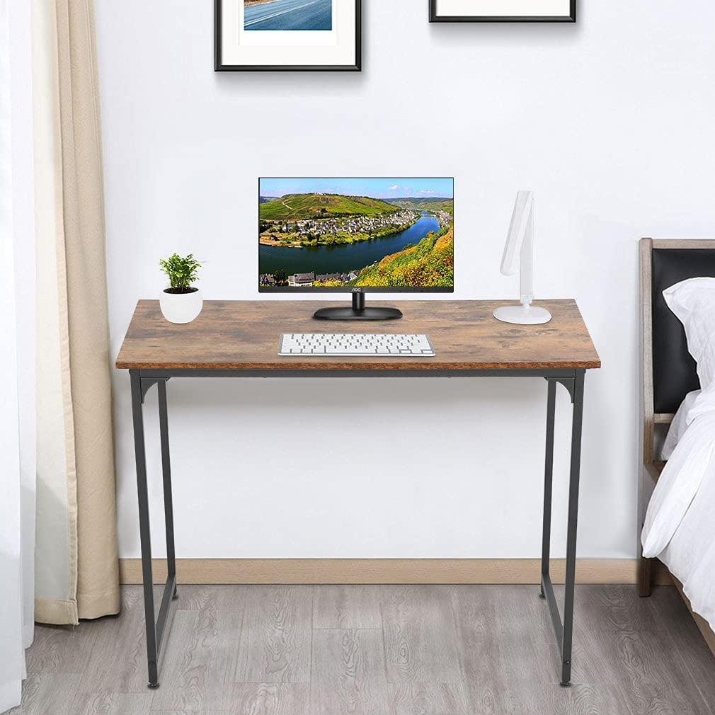 BestOffice 40" Computer Home Office Gaming Desk Desk Engineered Wood Shelves, Craft Desk Study Writing Table for Home
