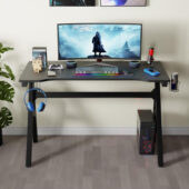 BestOffice Home Office Desk with Cup Holder and Headphone Hook, Blue