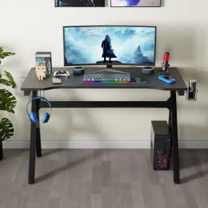 BestOffice Home Office Desk with Cup Holder and Headphone Hook, Blue