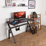 BestOffice Home Office Desk with Cup Holder and Headphone Hook, Blue