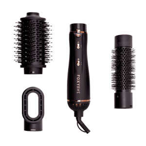 FoxyBae 3-in-1 Ceramic Interchangeable Hair Tools - Blowout Dryer Set [Black Rose-Gold]