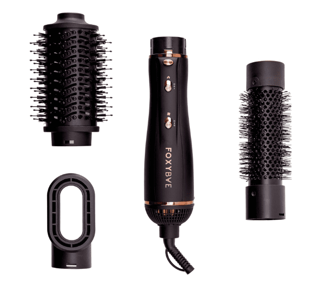 FoxyBae 3-in-1 Ceramic Interchangeable Hair Tools - Blowout Dryer Set [Black Rose-Gold]