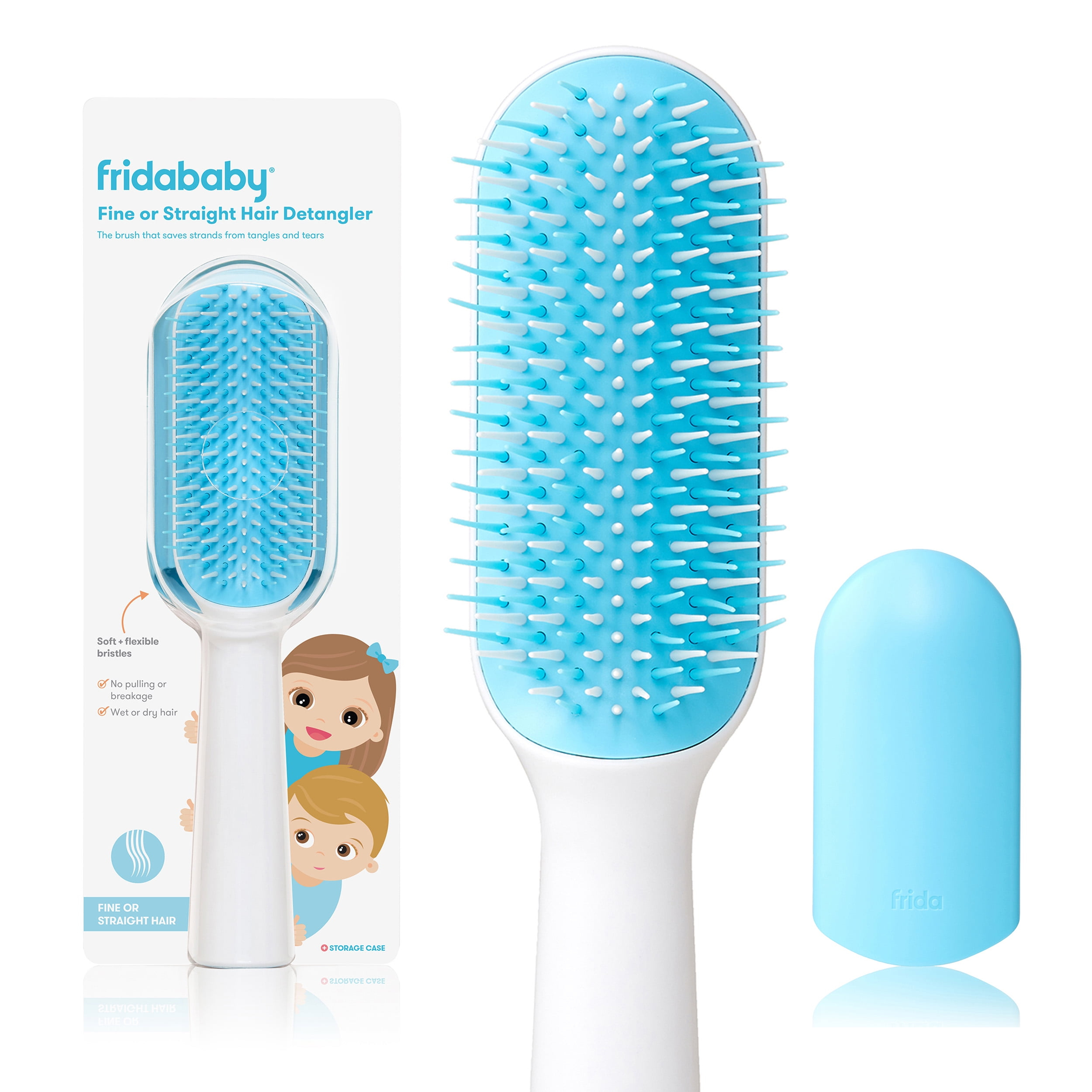 Frida Baby Fine or Straight Hair Detangling Kids Brush, Detangles Knots Without Tears or Breakage