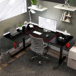 Furniture of America Devan Contemporary Black 65-inch Metal Computer and Gaming Desk by