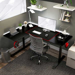 Furniture of America Devan Contemporary Black 65-inch Metal Computer and Gaming Desk by