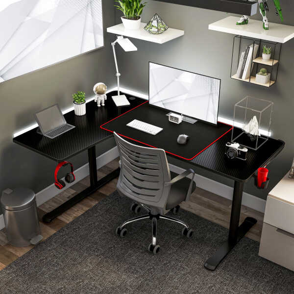 Furniture of America Devan Contemporary Black 65-inch Metal Computer and Gaming Desk by