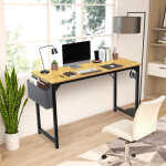 CONCETTA Computer Desk, 31 Inch with Storage Bag and Iron Hooks for Home, Office, Black
