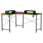 GTRACING L-Shaped Gaming Desk with RGB Light and Removable Storage Stands, Black
