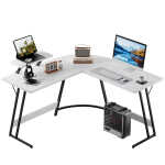 Homall L-Shaped Gaming Desk 51.2 Inches Corner Office Desk with Removable Monitor Riser, Black