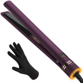 Hot Tools Pro Artist Black Gold 1" Ionic Hair Flat Iron, Purple