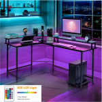 Ktaxon 66" Wood L-Shaped Computer Gaming Desk Corner PC Latop Table Study Office Workstation Black
