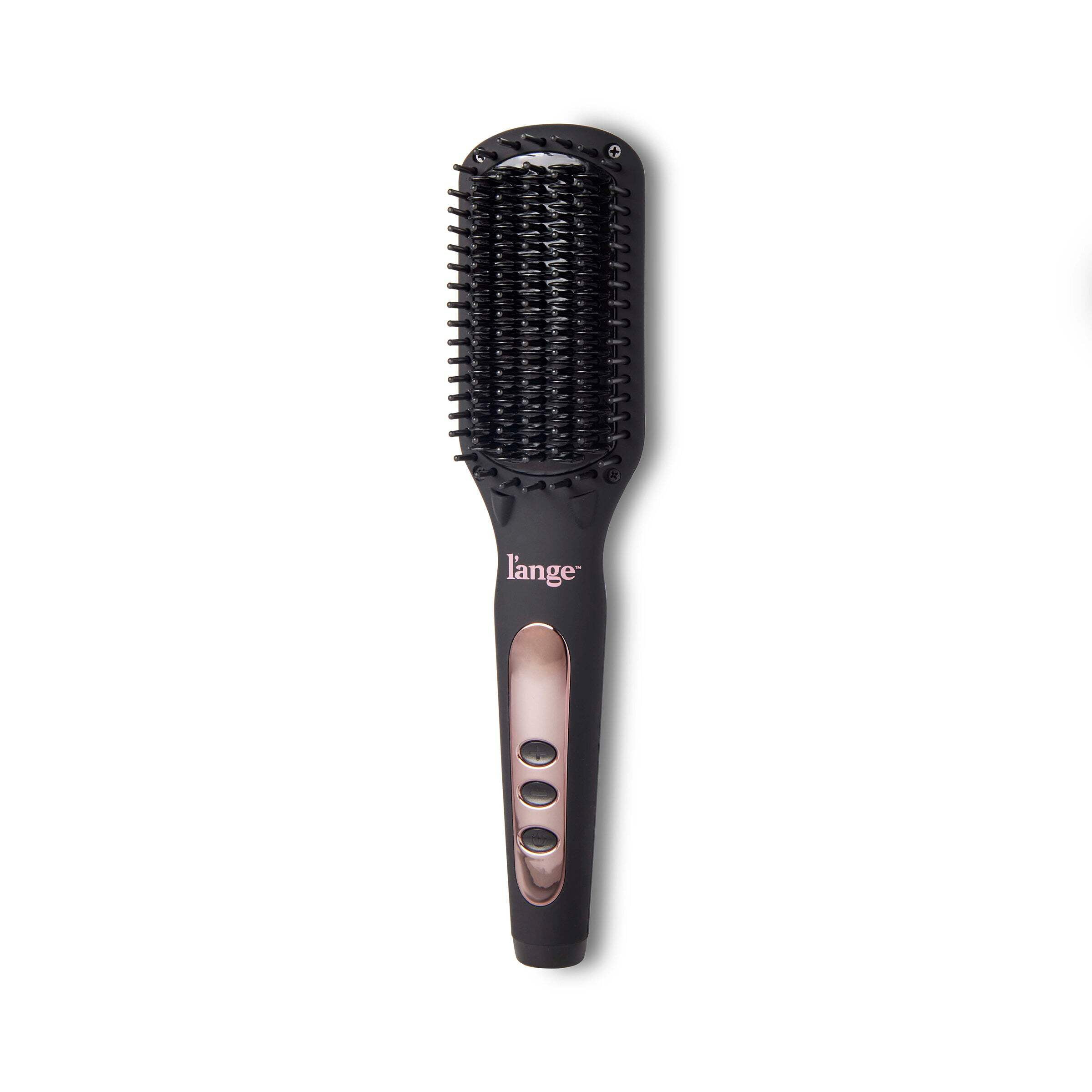 L'ange Hair Le Vite Hair Straightener Brush | Heated Hair Straightening Brush Flat Iron, Black